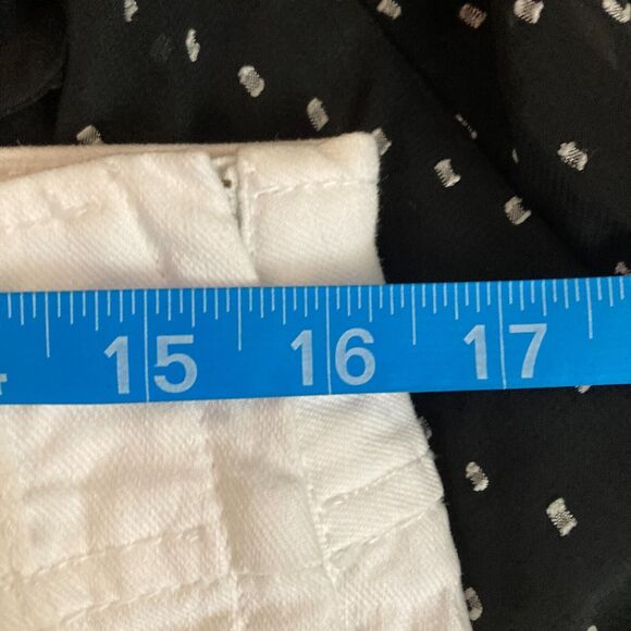 Talbots Jeans Womens Sz 8 White Side Zip Wide Leg Sailor Signature Pockets - Picture 9 of 12